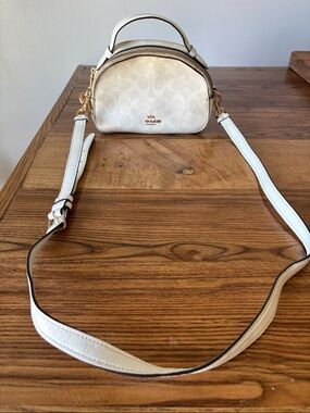 Coach Cream Logo Mini Dome Crossbody